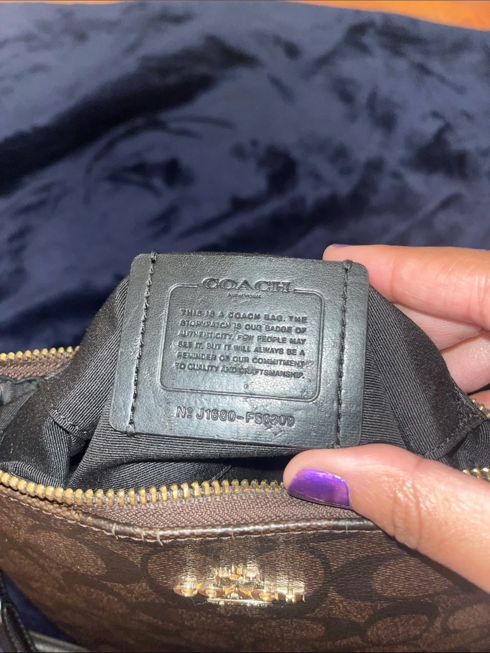 Coach Brown Monogram Crossbody with Black Strap (Great Condition)